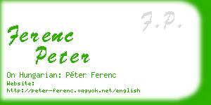 ferenc peter business card